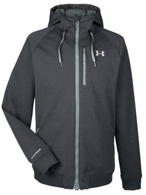 Under Armour Dobson Charcoal Gray Full-Zip Soft Shell Hooded Performance Jacket